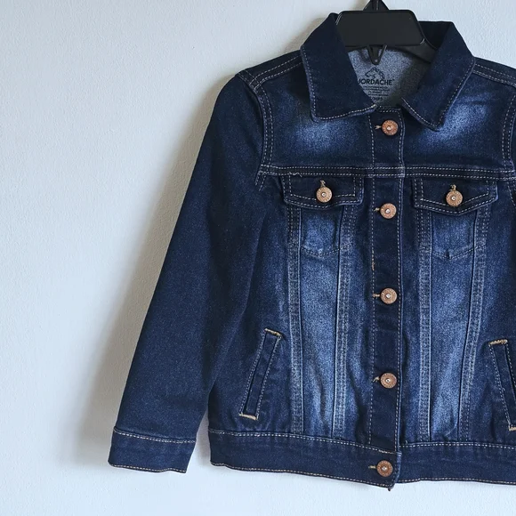 Denim Jean Jacket - Dark Blue - Picture 1 of 7